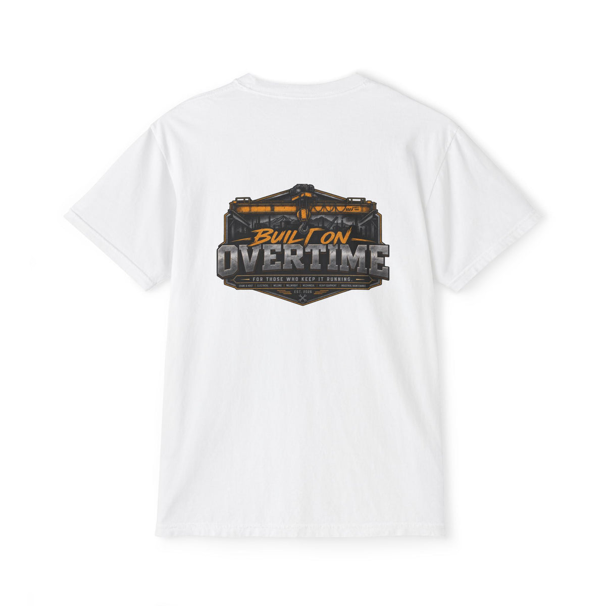 Built on Overtime Crane Series 001 Heavyweight Pocket Tee